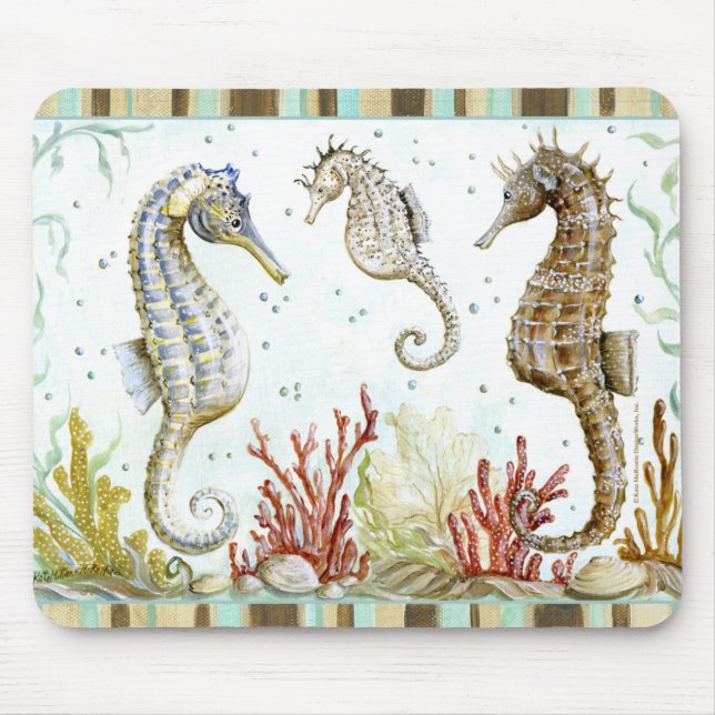 Seahorse Sanctuary by Kate McRostie Mouse Pad (Front)