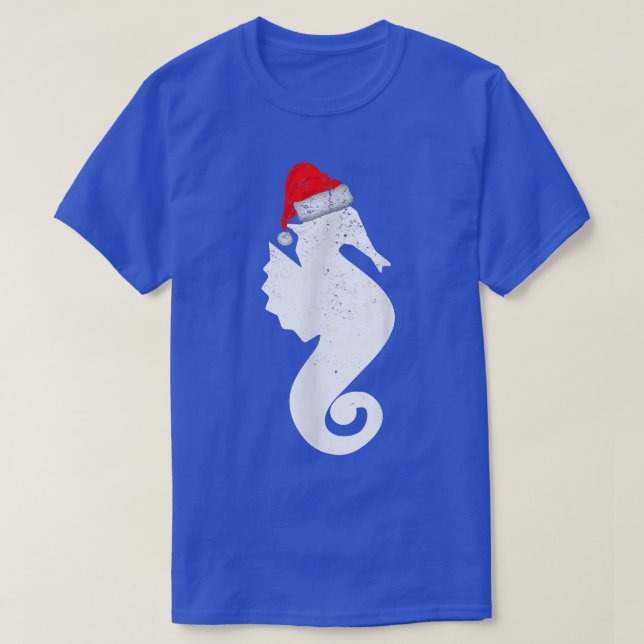 Seahorse Santa Hat Christmas  T-Shirt (Design Front)