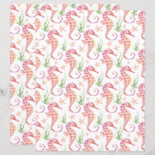 Seahorse Scrapbook Paper