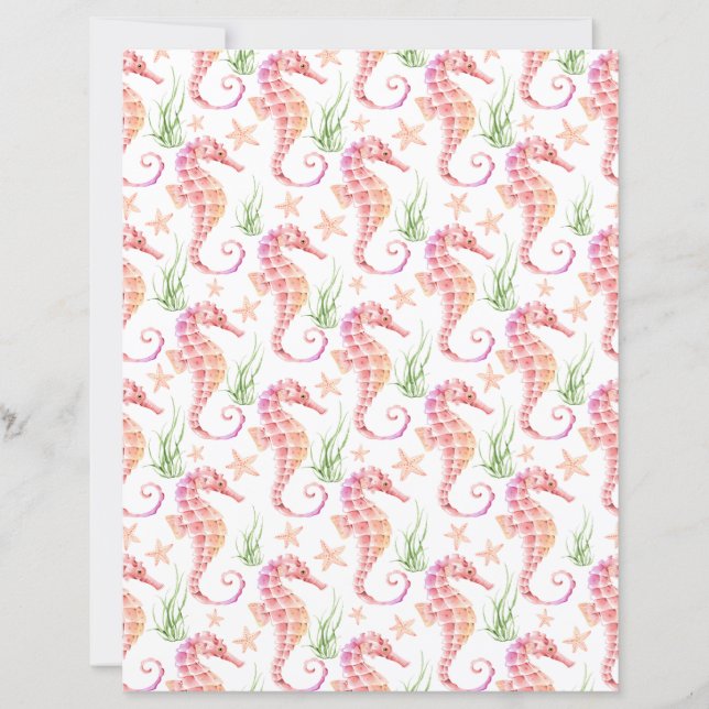 Seahorse Scrapbook Paper (Front)