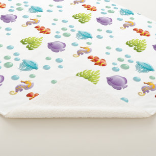 Seahorse sherpa blanket