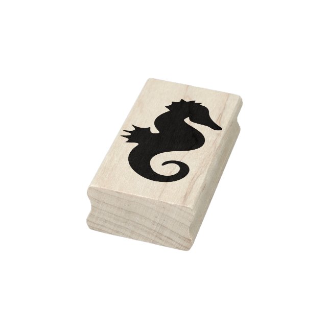 seahorse silhouette art stamp (Stamp)