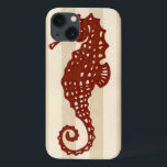 Seahorse Silhouette iPhone 13 Case<br><div class="desc">Have you ever seen a seahorse up close? Well now you get this great piece of art with an orange seahorse to add to your sea animal collection. This piece of sea life art that will relax and calm your day. Get it on your Zazzle product today.</div>