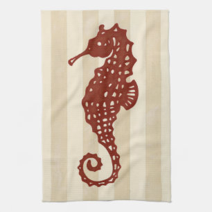 Seahorse Silhouette Kitchen Towel