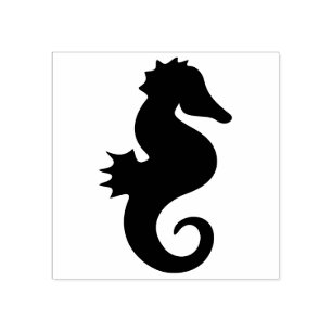 Seahorse silhouette rubber stamp