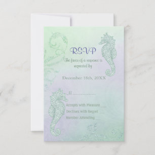 Seahorse Sparkle Wedding - RSVP Card
