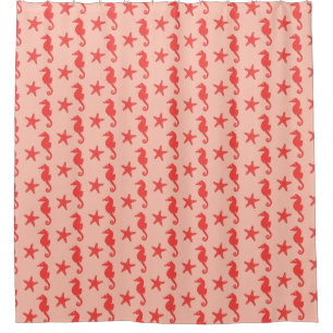 Seahorse & starfish - shades of coral orange