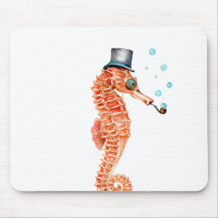 Seahorse Steampunk Mouse Pad