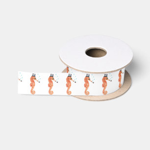 Seahorse Steampunk Satin Ribbon