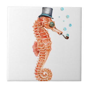 Seahorse Steampunk Tile
