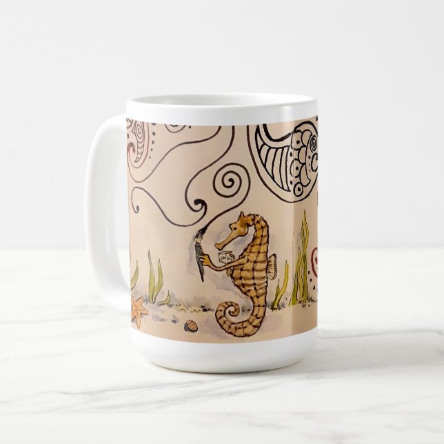 Seahorse Swirl Mug (Front Left)