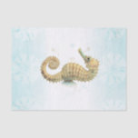 Seahorse Teal & Gold Watercolor Coastal Beach Tissue Paper<br><div class="desc">Tissue Paper</div>