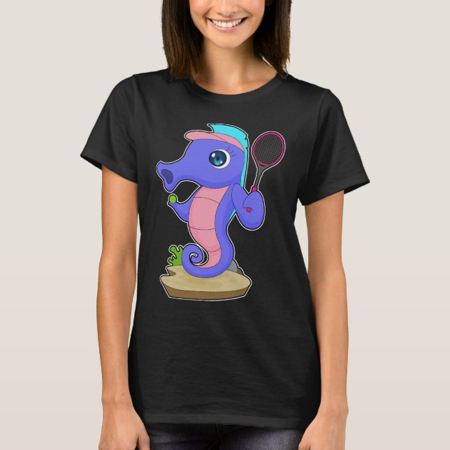 Seahorse Tennis Tennis racket Sports T-Shirt (Front)