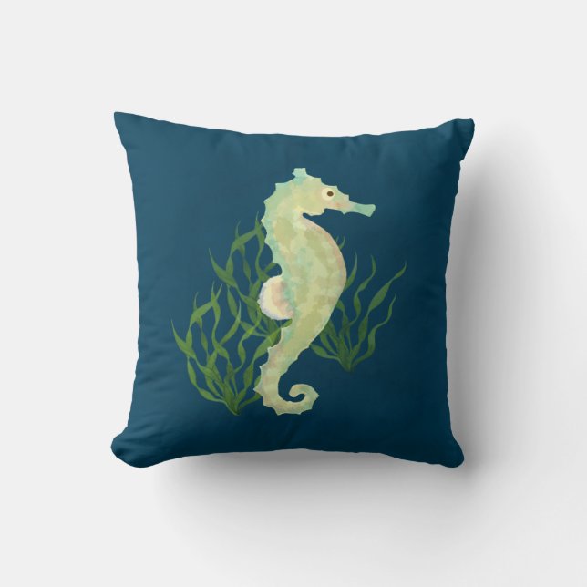 Seahorse Throw Pillow (Front)