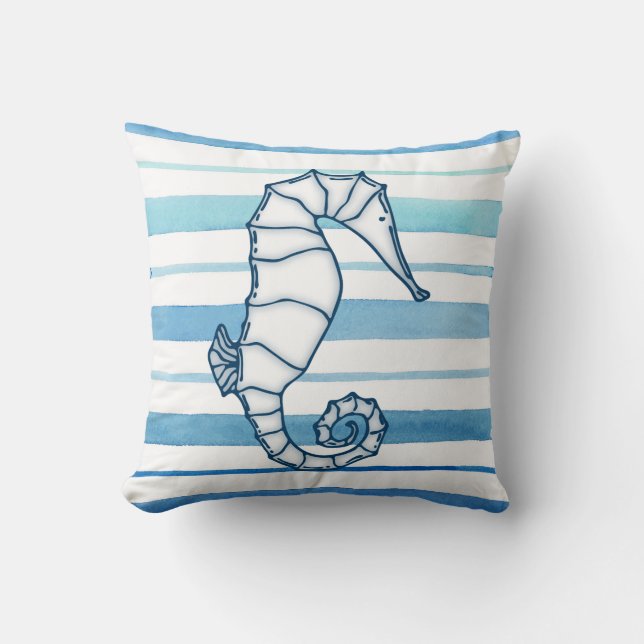 Seahorse Throw Pillow (Front)