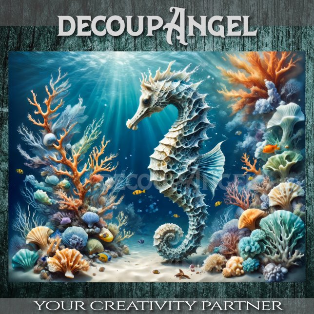 Seahorse Treasure Beneath the Waves - Decoupage - Tissue Paper (Creator Uploaded)
