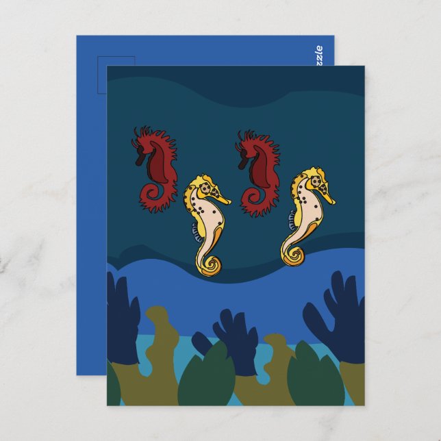 Seahorse Under The Sea Ocean Beach Postcard (Front/Back)