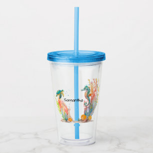 Seahorse Underwater Personalized  Acrylic Tumbler