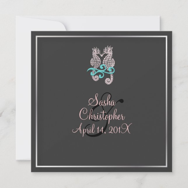 Seahorse Wedding Invitations (Front)