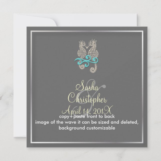 Seahorse Wedding Invitations (Front)