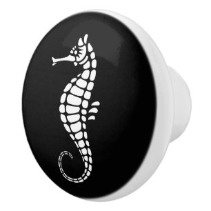 Seahorse White Ceramic Knob