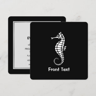 Seahorse White Invitation