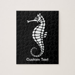 Seahorse White Jigsaw Puzzle