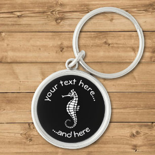 Seahorse White Keychain
