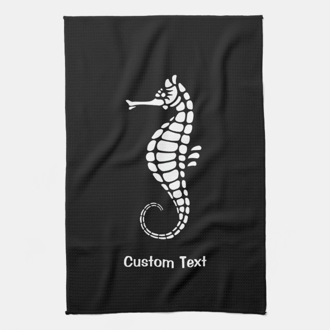 Seahorse White Kitchen Towel (Vertical)