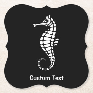 Seahorse White Paper Coaster