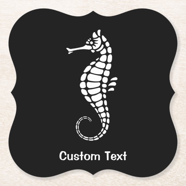 Seahorse White Paper Coaster (Front)