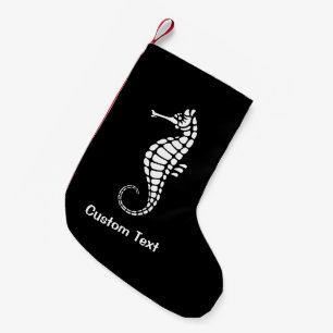 Seahorse White Small Christmas Stocking