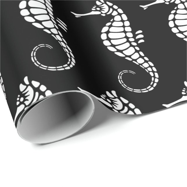 Seahorse White Wrapping Paper (Roll Corner)