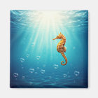 Seahorse with Heart bubbles