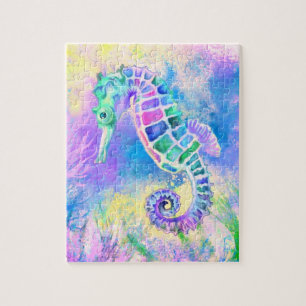 Seahorse -  Wonderful Underwater Life - Drawing Jigsaw Puzzle