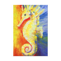 Seahorse Wrapped Canvas Stretched Canvas Print