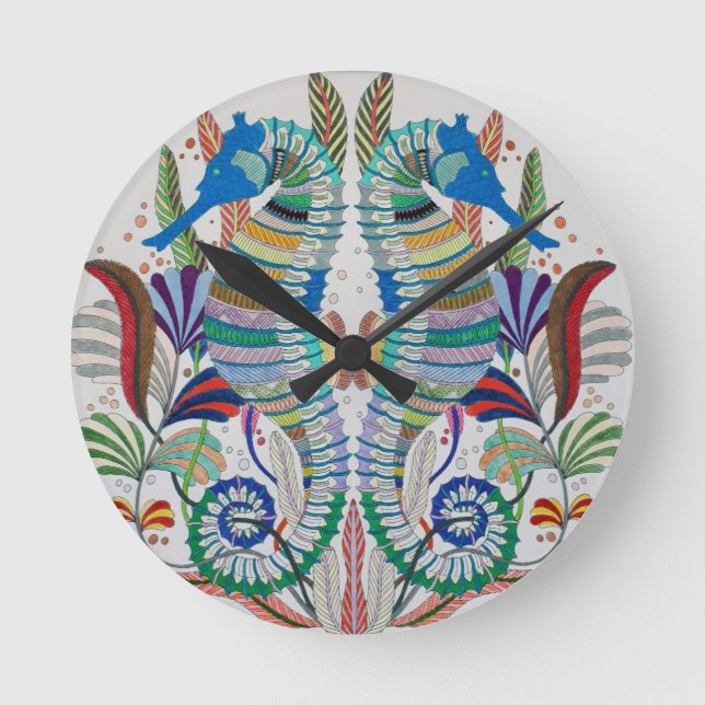 Seahorses Acrylic Wall Clock (Front)