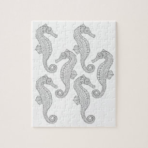 Seahorses Adult Colouring Puzzle