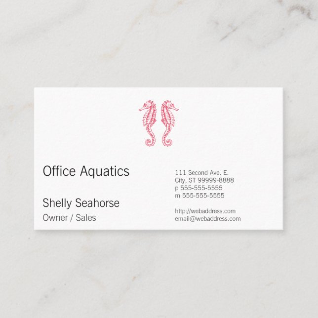 Seahorses Appointment Card (Front)