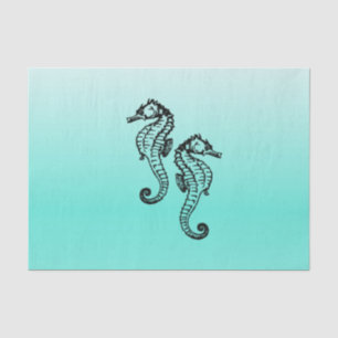 Seahorses Aqua Tissue Paper