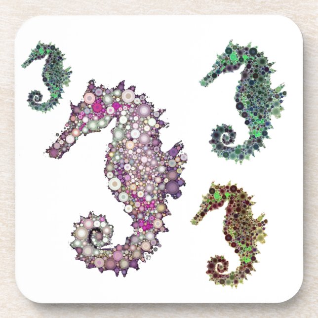 Seahorses Art by LeahG Coaster (Front)