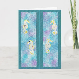 Seahorses, bookmark greeting cards