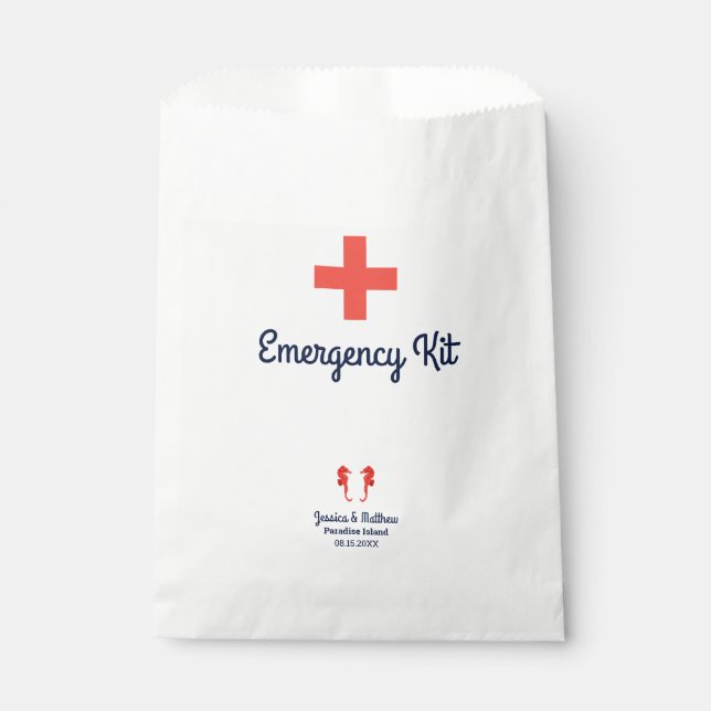 Seahorses Emergency Kit for Wedding Welcome Bag (Front)