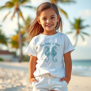 Seahorses-Fisherman Core-Hawaiian Tropical T-Shirt