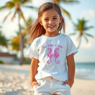 Seahorses-Fisherman Core-Hawaiian Tropical T-Shirt