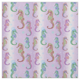 Seahorses in Mauve Fabric