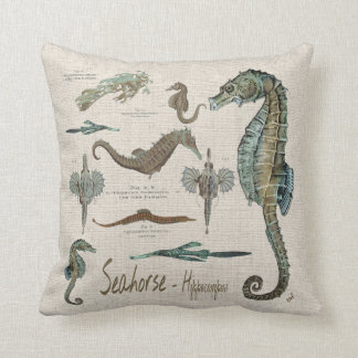 Seahorses, Sea dragons, and Sea pipes Throw Pillow