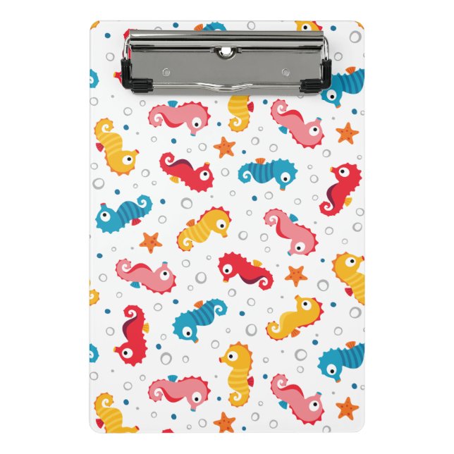 Seahorses Seamless Pattern Mini Clipboard (Front)