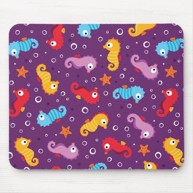 Seahorses Seamless Pattern Mouse Pad (Front)