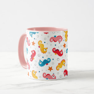 Seahorses Seamless Pattern Mug